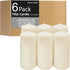 HomeLights Pillar Candles - 2.7x6 inch | 60 Hours Burning, 6 Count - White Unscented Smokeless Candles for Events