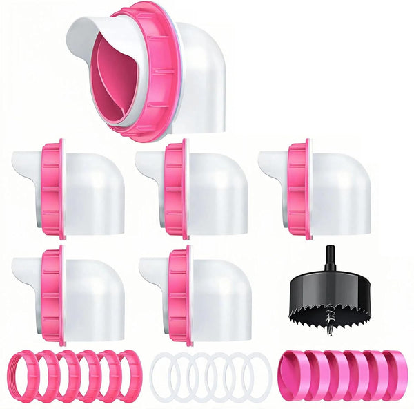 Chicken Feeder Port, 6 Pack Chicken Feeders No Waste with 6 Lids