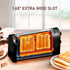 Long Slot Toaster, 2 Slice Stainless Steel with Cover, 1.65'' Extra Wide Slot, 6 Shade Settings, Removable Crumb Tray,