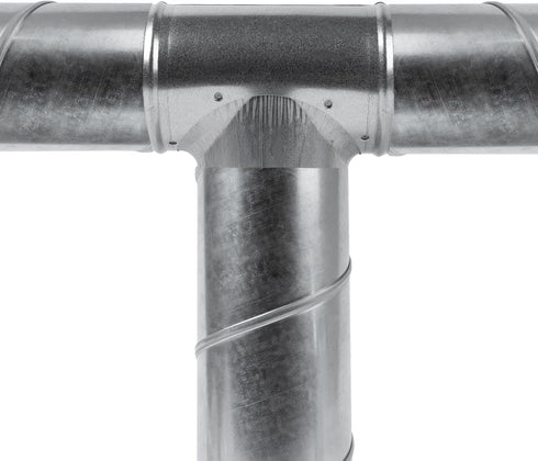 8'' Inch Duct T-Joint Splitter to 4" Inch 90° Degree Branch Connector for Exhaust Systems, T-Shaped Metal Junction