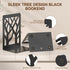4-Piece VFINE Modern Metal Bookends for Shelves, Black Tree Book Ends for Books, Decorative Book Organizer for Desk