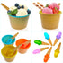 URMUYJJ Frozen Set (6) Ice Cream Cups with Spoons Cartoon Candy Colorice cream bowls Dessert Sundae Yogurt Bowls