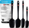 DI ORO 4pc Silicone Spatula Set, Rubber Kitchen Scraper for Baking, Cooking & Mixing, 600°F Heat-Resistant, Black