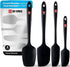 DI ORO 4pc Silicone Spatula Set, Rubber Kitchen Scraper for Baking, Cooking & Mixing, 600°F Heat-Resistant, Black