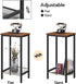 BF03DH01 HOOBRO Tall Side Table, Industrial End Telephone Table with Adjustable Mesh Shelves, Small Tall Night Stand