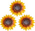 YEAHOME 9'' Sunflower Wall Decor, Set of 3 Metal Flower Art Decorations for Spring Yard Garden, Handmade Gift for Home