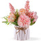 Meyerascal Artificial Potted Flowers Pink, Small Ceramic Vase Fake Flower Plants Desktop Decoration