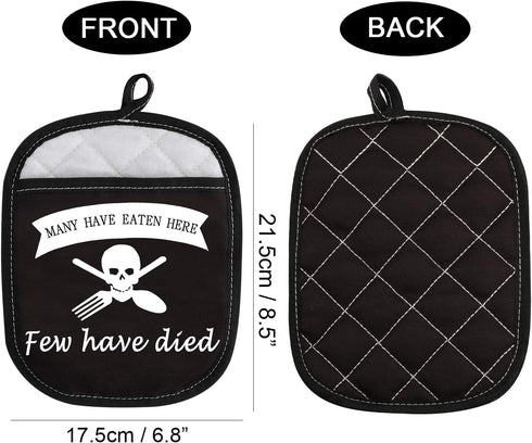 Funny Baking Oven Pads Pot Holder with Pocket - Many Have Eaten Here Few Have Died