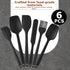 HANSGO 6PCS Silicone Spatula Set, High Heat-Resistant Rubber Kitchen Utensils for Cooking and Baking (Black)