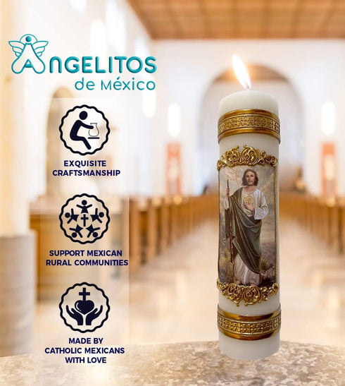 San Judas Tadeo Candle for Difficult Situations Prayer - Jude The Apostle Cirio Vela de San Juditas