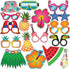 Luau Party Photo Prop Set - 40 pcs Hawaii Aloha Tropical Tiki Summer Themed Beach and Pool Party Supplies
