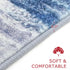 KOZYFLY 2x3 Modern Abstract Small Area Rugs, Washable Kitchen Rug Non-Slip Soft Small Bathroom Rug, Blue/Grey/Beige