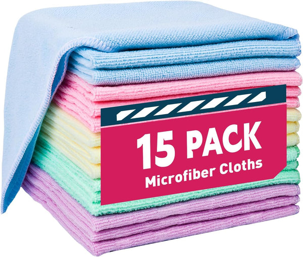 TEAWOO Microfiber Cleaning Cloths-15 Pack, Cleaning Rags, Microfiber Towels for Cars, Home 5