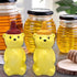 Ceramic Honey Bear Salt and Pepper Shakers Set - Yellow and Red Glazed Decorative Kitchen Condiment Dispenser