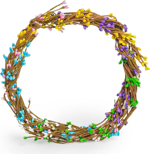 60 Pcs Easter Garland Parts Artificial Floral Picks Berry Stems Spring Pip Berry Sprays Pastel Picks Stems for Easter