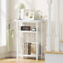25.2" HET004WT1 Heybly Small Narrow Side Table for Small Space, Thin Bedside Table with Storage Basket, Skinny End