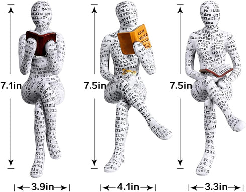 BEY-DMLS Reading Lady Statue, Lady Statue Decorative Female Figurine Thinker Statue Aesthetic Sculpture Room Decor