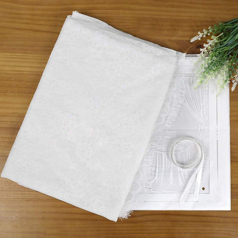 SoarDream White Lace Tablecloth, 60x120 Inches Rectangular Wedding Tablecloth Classic Vintage Lace Fabric
