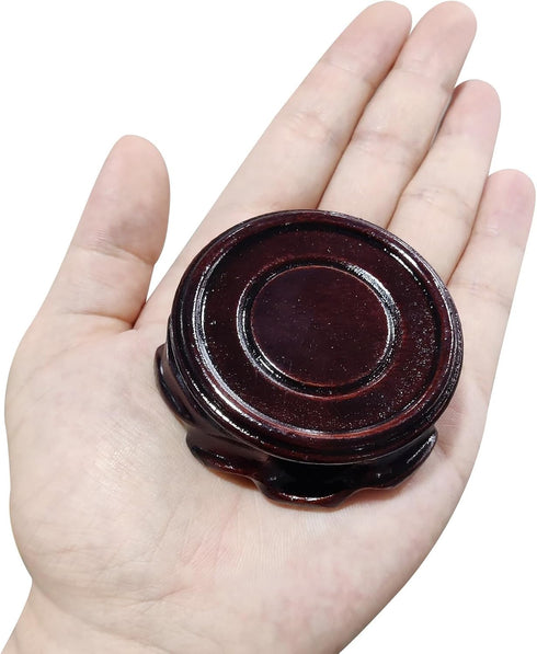 50mm Pack 2 MECCANIXITY Wooden Stand Holders Displays Base Diameter Black for Vase Bonsai Stone
