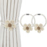 KLOGTSIND Magnetic Curtain Tiebacks, 2 Pack Flower Curtain Holdbacks for Draperies, Elegant