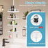 Corner Shower Caddy Tension Pole, Rustproof Organizer with 4 Adjustable Shelves for Inside Shower, 40"-120" White