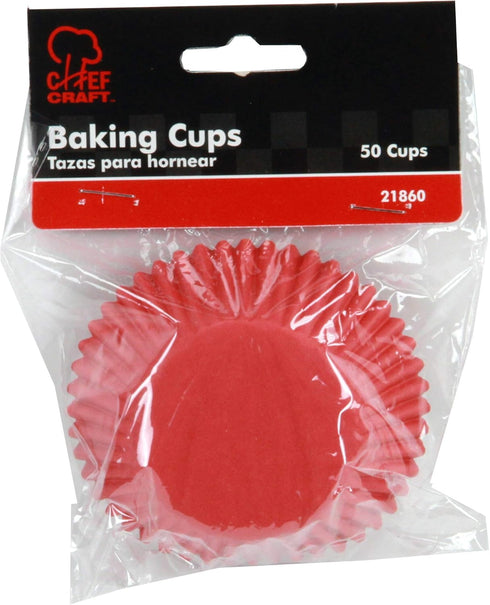 Chef Craft Classic Cupcake Liners, 50 count, Bright Red by Chef Craft
