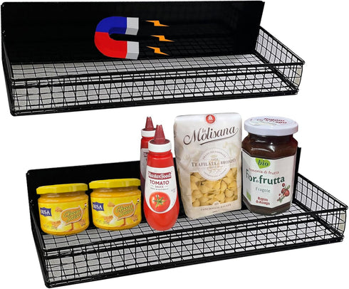 Bruda 2 Pack Large Magnetic Shelves Spice Rack Organizer for Washing Machine,