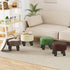 Small Foot Stool Ottoman with Storage, Faux Leather Ottoman Foot Rest for Couch, Round Footstool Ottomans for Living