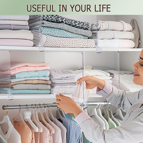 12Pcs Closet Closet Closet Closet (12Pack) Shelf Dividers for Organization, Purse Organizer Acrylic Shelf Dividers