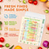 Seasonal Fruit & Vegetable Guide Fridge Magnet, Easy to Follow Calendar for Fresh Produce, Refrigerator Magnets
