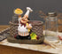 Salt and Pepper Shakers Set, Sitting Chef Decorative Statue Spice Organizer, Glass Spice Jars with Holder Gift for