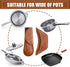 6 Pieces Cast Iron Handle Cover, Handmade Thick Skillet Handle Cover for Kitchen, Rustic PU Leather