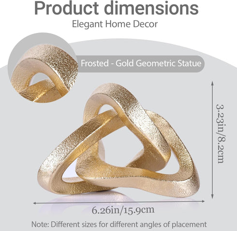 LCCCK Infinity Knot Sculpture Gold Knot Decor Object, Abstract Knick Knacks Coffee Table Modern Statue, Gold Sculpture