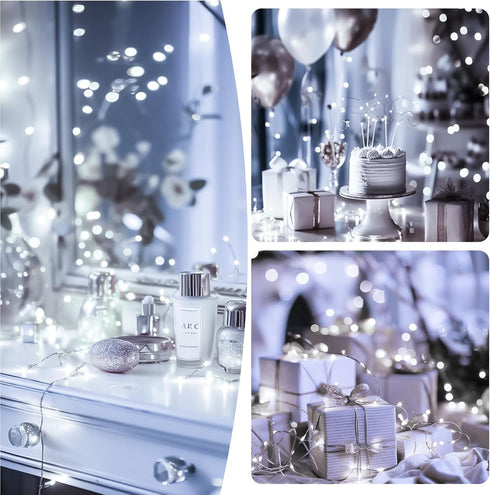 8 16FT 50LED ZSJWL Rechargeable Fairy Lights with DIY Timer & Modes, String Lights Battery Operated Indoor, Twinkle
