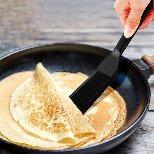 Zopeal 2 Pieces Silicone Narrow Skinny Spatula, Long Heat Resistant Cooking Pancake Spatula for Cooking Egg Burgers
