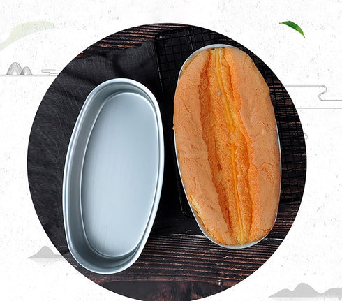 Yesland 4 Packs Non-Stick Oval Cheesecake Pan - 8 Inch Aluminum Bakeware for Bread, Meat & Cake, Silver