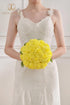 TINGE TIME Yellow Flowers Artificial Rose - 25pcs Realistic Fake Roses for DIY Wedding Bouquet, Baby Shower, Party