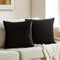GIGIZAZA Black Velvet Pillow Covers 24x24, Pack of 2 Decorative Square Throw Pillows for Couch