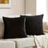 GIGIZAZA Black Velvet Pillow Covers 24x24, Pack of 2 Decorative Square Throw Pillows for Couch