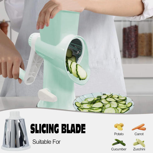 GOTOSOBAY Cheese Grater with Handle,Multifunctional Rotary Cheese Grater,Kitchen Cheese Shredder Can Easily Chop