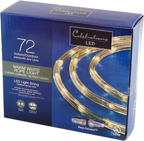 Celebrations LED Rope Light, WW 9'