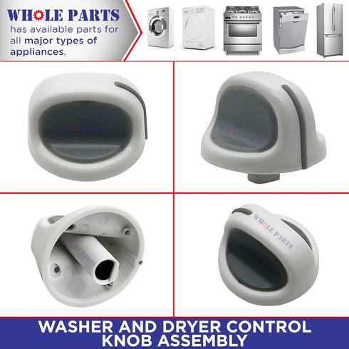 Whole Parts Washer and Dryer Control Knob Assembly Part# WP3402572 - Compatible with Kenmore & Whirlpool