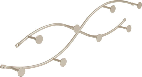 Spectrum Diversified 8-Hook Wall-Mount Double Entryway & Closet Storage, Satin Nickel Hat & Coat Rack for Home Decor