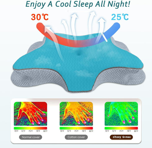 CHxxy Cervical Pillow for Neck Pain Relief, Memory Foam Pillows, Ergonomic Contour Bed Pillow, Soft for Side Sleep