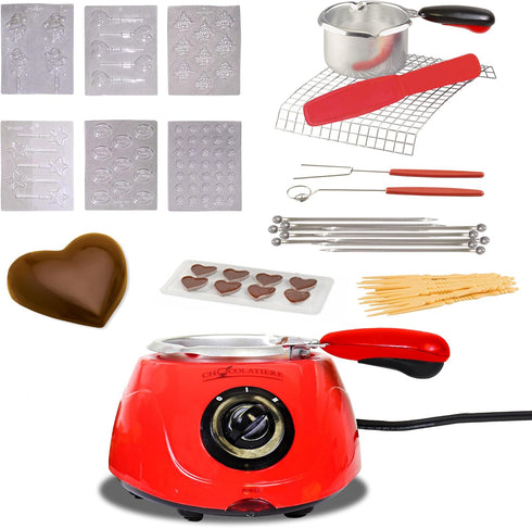 Total Chef Electric Chocolatiere Melter 32+ Accessories Fondue Pot Set Chocolate Fountain