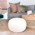Unstuffed Pouf Foot Stool Round Decorative Leather Ottoman Cushion Storage seat or for Resting Your Feet on, Floor