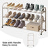 kiplant Closet, 3-Tier Closet, White Shoe Rack for Expandable Shoe Organizer for Metal Adjustable Black Shoe Shelf