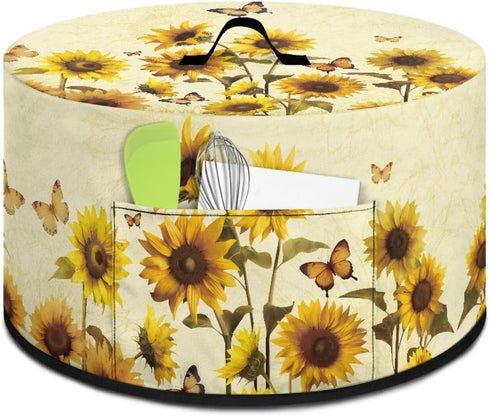 Sunflower Oval Slow Cooker Cover with Top Handle Crock Pots Cover Resistant Kitchen Appliance Cover Butterfly Slow Cooker Protection Case Slow Cooker Cover for Home Kitchen by Cugasmaru