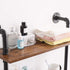 IBUYKE 26" Pipe Floating Shelves, 2-Tiers Industrial Wall Mount Bookshelf, Metal Bracket Storage Shelf for Home