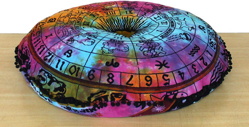 32 Inch ICC Large Hippie Mandala Floor Pillow Ottoman Pouf Cover - Indian Peacock Daybed Oversized Cotton Cushion Cover